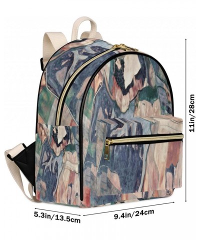 Funny Oil Painting Leather Backpack for Women Fashion Leather Bags for Women Small Leather Backpack for Women Mini Leather Ba...