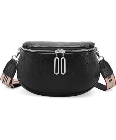 Crossbody Bags for Women Small Genuine Leather Shoulder Purse Cross Body Bag with Wristlet Top Zipper Type 5 Black $16.11 Cro...