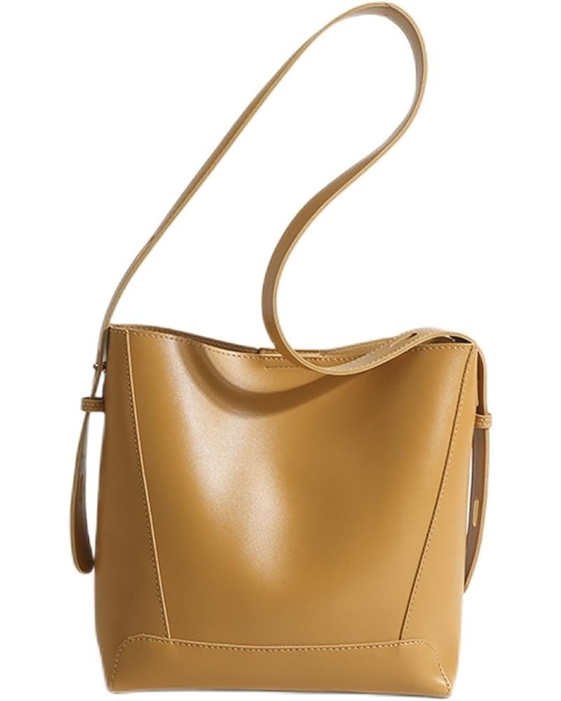 Purse for Women Leather Handbag Small Bucket Bag Trendy Cross Body Bag Purse Handbag Yellow $25.43 Totes