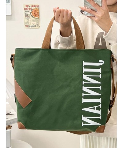 Canvas Tote Bag Casual large capacity commuter tote bag messenger bag shoulder bag crossbody bag for men and women Green $17....