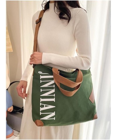 Canvas Tote Bag Casual large capacity commuter tote bag messenger bag shoulder bag crossbody bag for men and women Green $17....