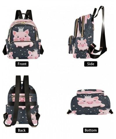 Princess Pig Pink Women Backpack Purse Travel Daypack Shoulder Bag $16.45 Backpacks