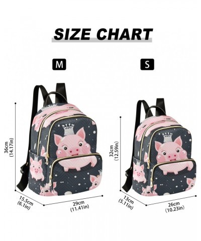 Princess Pig Pink Women Backpack Purse Travel Daypack Shoulder Bag $16.45 Backpacks