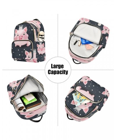 Princess Pig Pink Women Backpack Purse Travel Daypack Shoulder Bag $16.45 Backpacks