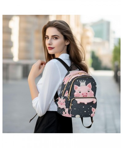 Princess Pig Pink Women Backpack Purse Travel Daypack Shoulder Bag $16.45 Backpacks