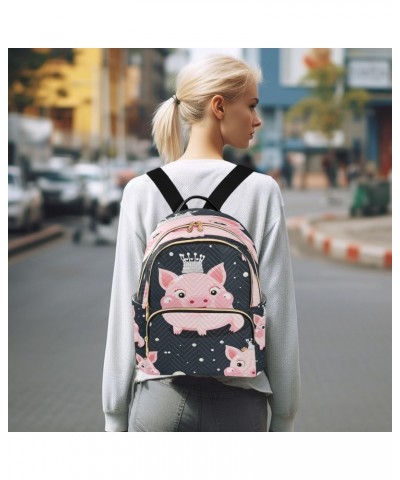 Princess Pig Pink Women Backpack Purse Travel Daypack Shoulder Bag $16.45 Backpacks