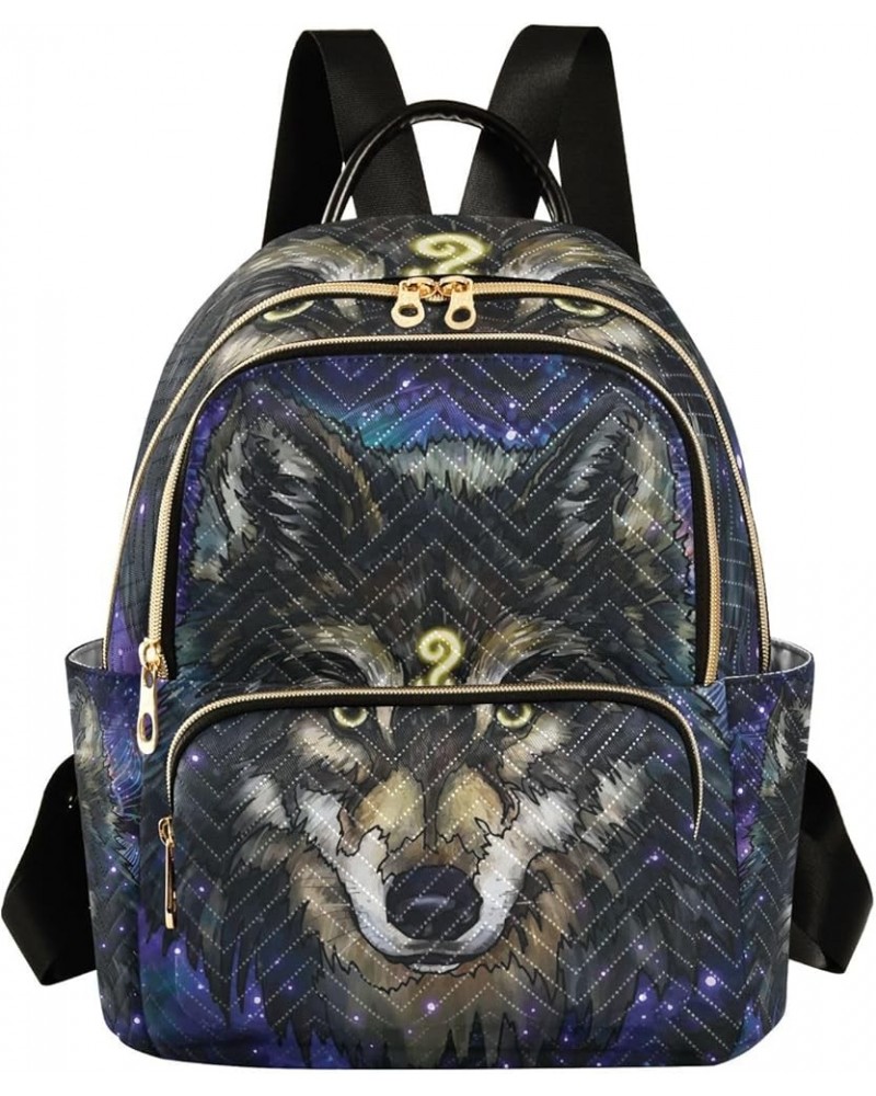 Colorful Wolf Backpack Purse for Women Lightweight Back Pack Casual Daypack Travel Shoulder Bag Bookbag - S Small Multi03 $16...