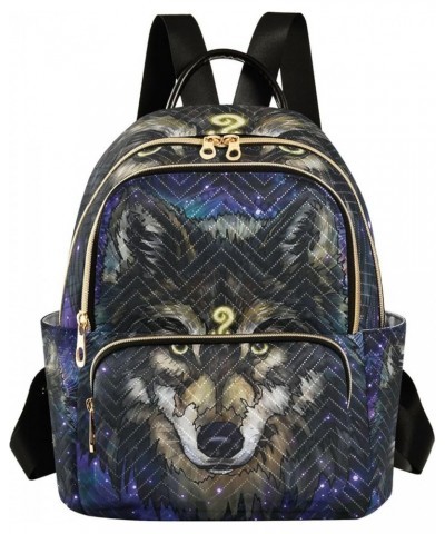 Colorful Wolf Backpack Purse for Women Lightweight Back Pack Casual Daypack Travel Shoulder Bag Bookbag - S Small Multi03 $16...