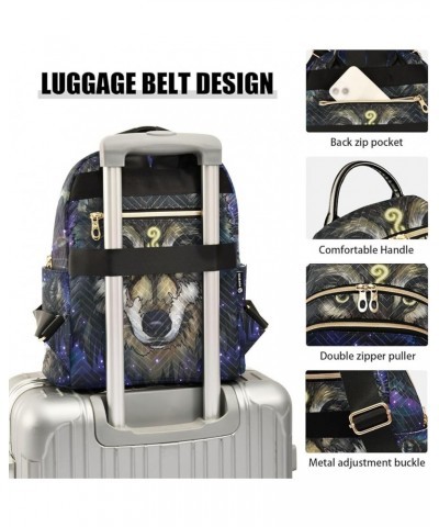 Colorful Wolf Backpack Purse for Women Lightweight Back Pack Casual Daypack Travel Shoulder Bag Bookbag - S Small Multi03 $16...