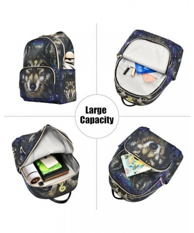 Colorful Wolf Backpack Purse for Women Lightweight Back Pack Casual Daypack Travel Shoulder Bag Bookbag - S Small Multi03 $16...