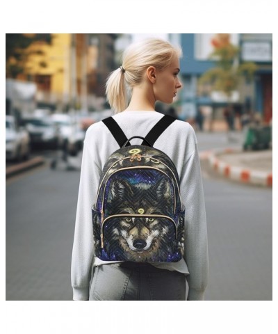 Colorful Wolf Backpack Purse for Women Lightweight Back Pack Casual Daypack Travel Shoulder Bag Bookbag - S Small Multi03 $16...