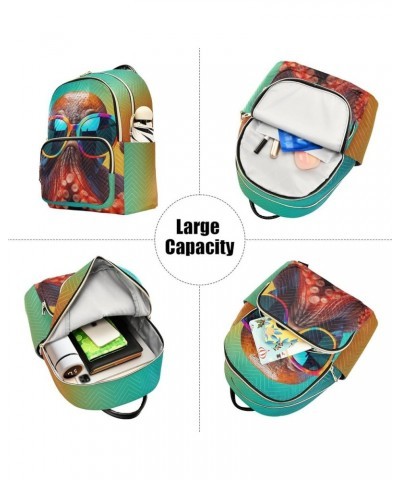 Medium Fashion Backpack for Women Funny Octopus Print Ladies Travel Daypack Aesthetic Shoulder Bag 10.2×5.1×12.5 IN $16.56 Ba...