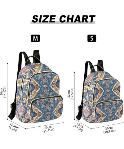 Persian Tribal Floral Mini Backpack Purse for Women, Vintage Ethnic Travel Backpack Fashion Backpack Handbag Shoulder Bag Sma...