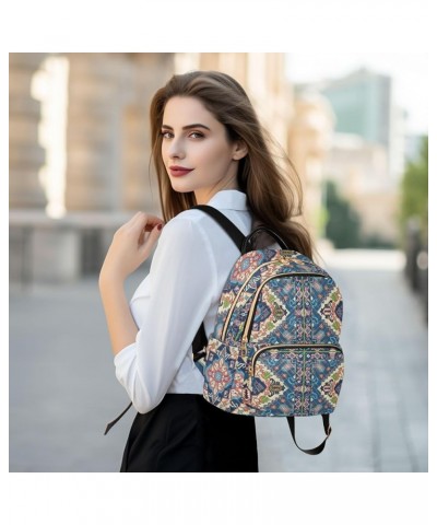 Persian Tribal Floral Mini Backpack Purse for Women, Vintage Ethnic Travel Backpack Fashion Backpack Handbag Shoulder Bag Sma...