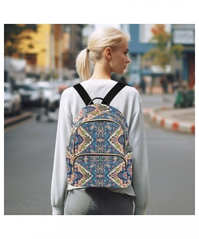 Persian Tribal Floral Mini Backpack Purse for Women, Vintage Ethnic Travel Backpack Fashion Backpack Handbag Shoulder Bag Sma...