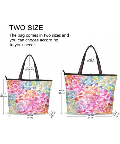 QMXO Watercolor Flowers Dots Tie Dye Handbags and Purse for Women Tote Bag Large Capacity Top Handle Shopper Shoulder Bag $10...