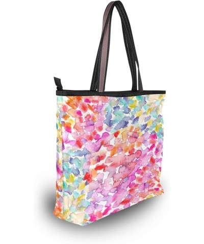 QMXO Watercolor Flowers Dots Tie Dye Handbags and Purse for Women Tote Bag Large Capacity Top Handle Shopper Shoulder Bag $10...