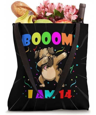 Dabbing Pug - Booom! I Am 14 Boys Girls 14th Birthday Party Tote Bag $10.51 Totes