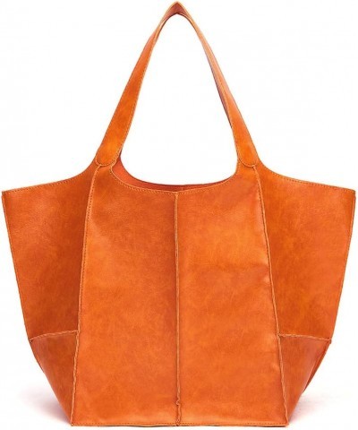 Women's Hobo Bag Retro Tote Handbag Bag Large Capacity Shoulder Wallet Purse for Work Travel Shopping Orange $17.39 Totes