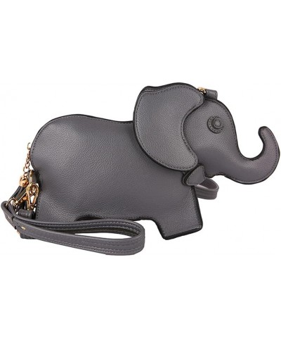 Cute PU Leather Shoulder Bag Fashion Elephant Purse Novelty Animal Shaped Purse Elephant Gifts for Women Grey $11.88 Shoulder...