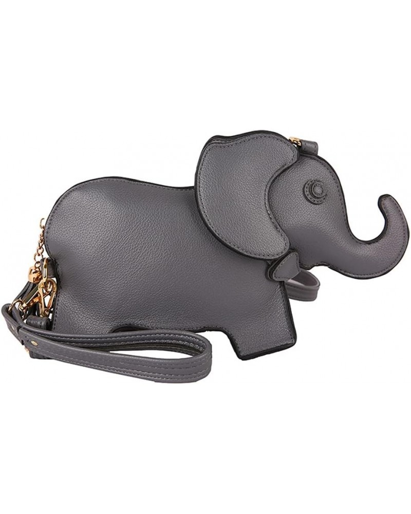 Cute PU Leather Shoulder Bag Fashion Elephant Purse Novelty Animal Shaped Purse Elephant Gifts for Women Grey $11.88 Shoulder...