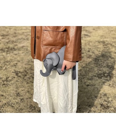 Cute PU Leather Shoulder Bag Fashion Elephant Purse Novelty Animal Shaped Purse Elephant Gifts for Women Grey $11.88 Shoulder...