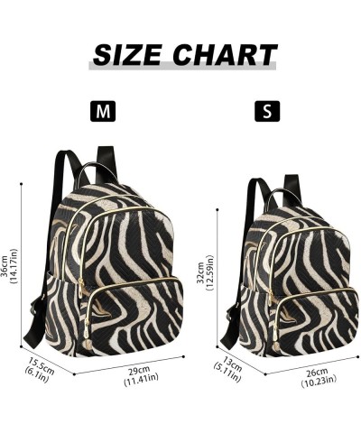 Silver-black Zebra Print Fashion Travel Backpack for Women Multi Pockets Lightweight Purse for Women-S Multicolor Medium $16....