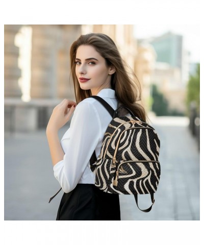 Silver-black Zebra Print Fashion Travel Backpack for Women Multi Pockets Lightweight Purse for Women-S Multicolor Medium $16....