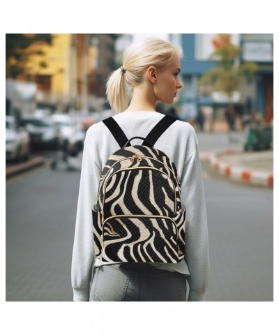 Silver-black Zebra Print Fashion Travel Backpack for Women Multi Pockets Lightweight Purse for Women-S Multicolor Medium $16....