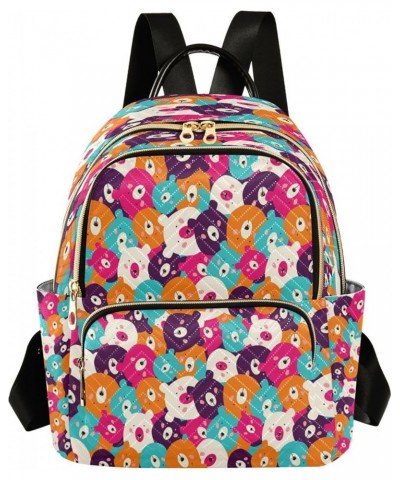 Fashion Backpack Mini Backpack Purse Casual Daily Backpack Colorful Bear Heads for Travel for College Work Medium $18.69 Back...