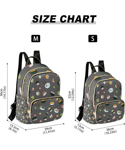 Sushi Pattern Cartoon Backpack for Women, Shoulder Bag Lightweight Mini Backpack Casual Daypack Back Pack Mini(10.23'' x 5.11...