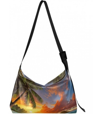 Sunset Tropical Tree Beach Tote Bag for Women Large Hobo Bags Cross Body Bag Tote Purse with Adjustable Strap for Girl Men $1...