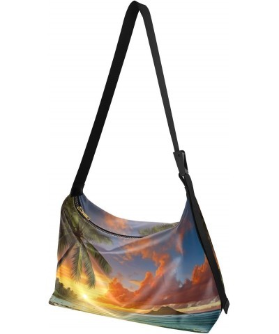 Sunset Tropical Tree Beach Tote Bag for Women Large Hobo Bags Cross Body Bag Tote Purse with Adjustable Strap for Girl Men $1...