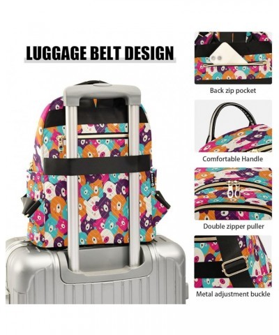 Fashion Backpack Mini Backpack Purse Casual Daily Backpack Colorful Bear Heads for Travel for College Work Medium $18.69 Back...