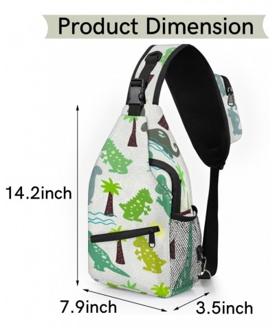 Cartoon Dinosaurs Trees Sling Bag for Women Crossbody Backpack Purse Shoulder Casual Daypack Cross Body Bags for Travel Cycli...