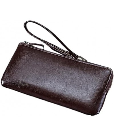 Wallet Man Men's Wallet Long Retro Casual Oil Wax Leather Clutch Multifunctional Zipper Wallet (Color : Black) $41.04 Wallets