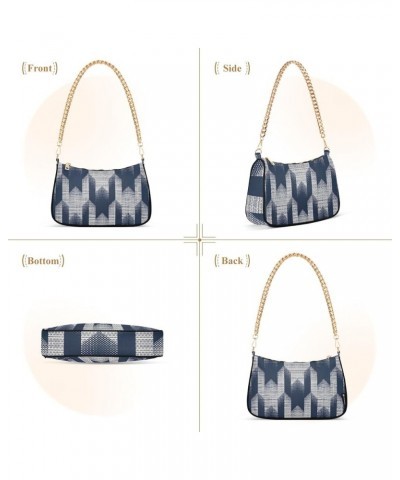 Summer Cute Cats Shoulder Purse for Women Small Casual Purse Tote Handbags Abstract Blue Geometric $13.00 Totes