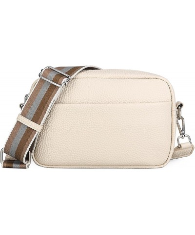 Small Crossbody Bag for women, Wide Strap Cell Phone Purse Shoulder Handbag Wallet, PU Leather (Off-White) Off-white $26.69 T...