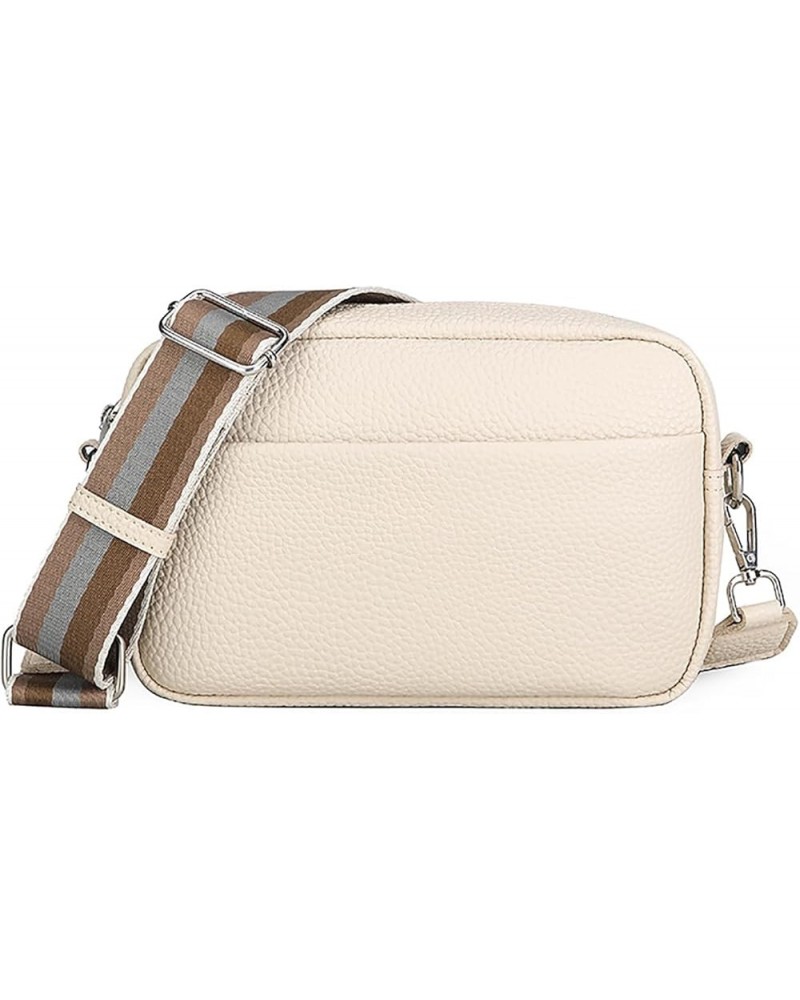 Small Crossbody Bag for women, Wide Strap Cell Phone Purse Shoulder Handbag Wallet, PU Leather (Off-White) Off-white $26.69 T...