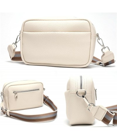 Small Crossbody Bag for women, Wide Strap Cell Phone Purse Shoulder Handbag Wallet, PU Leather (Off-White) Off-white $26.69 T...