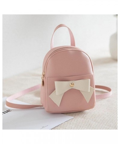 Ladies Pink Backpacks Ladies Luxury Backpacks Ladies One Shoulder Small Women Backpacks Mini Bags, Pink, 14cm*5cm*18cm Pink 1...