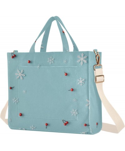 Snowflakes and Red Berries Women's Tote Handbags Top Handle Satchel Shoulder Bag Crossbody Bag for Office Travel M $16.82 Totes