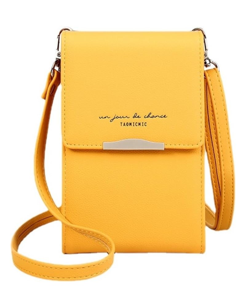 Crossbody Phone Bag for Women Leather Ladies Cross Body Handbags Mobile Phone Pouch Flip Small CellPhone Bags Yellow $13.35 T...