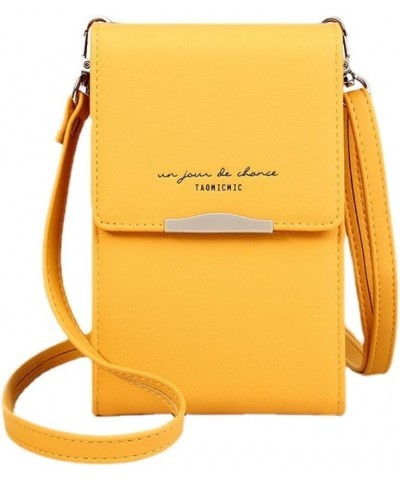 Crossbody Phone Bag for Women Leather Ladies Cross Body Handbags Mobile Phone Pouch Flip Small CellPhone Bags Yellow $13.35 T...