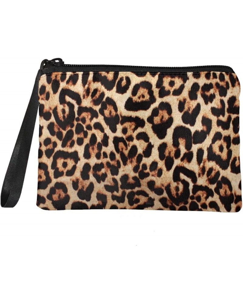 Leopard Print Women's Wallet Zipper Purse Cell Phone Handbag Clutch Money Bag for Lady Brown Leopard Small $7.64 Clutches