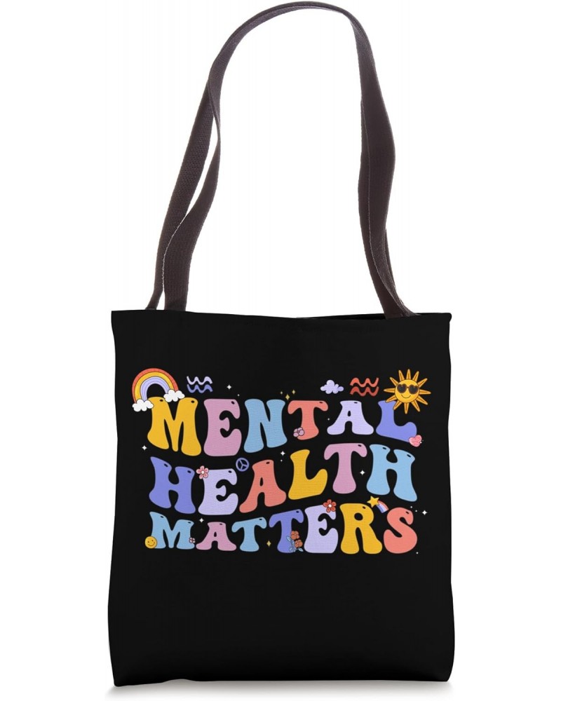 Vintage Groovy Mental Health Matters Tote Bag $16.01 Totes