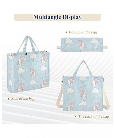 Unicorn Decorated with Cloud and Star Women's Tote Handbags Top Handle Satchel Shoulder Bag Crossbody Bag M $13.53 Totes