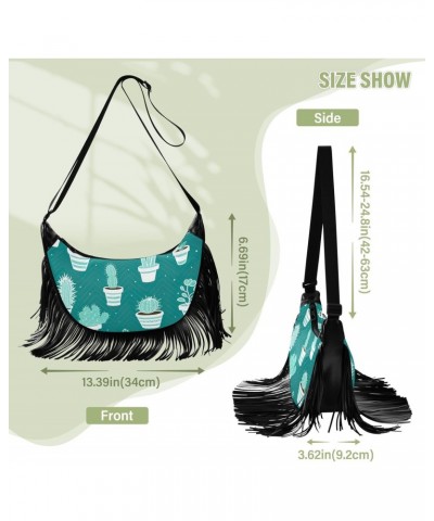 Cactus Green Tassel Crossbody Handbags for Women Ample Capacity Shoulder Bag with Adjustable Strap Durable Shoulder Purse for...