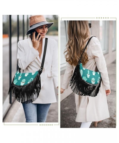 Cactus Green Tassel Crossbody Handbags for Women Ample Capacity Shoulder Bag with Adjustable Strap Durable Shoulder Purse for...