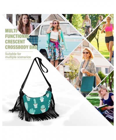 Cactus Green Tassel Crossbody Handbags for Women Ample Capacity Shoulder Bag with Adjustable Strap Durable Shoulder Purse for...